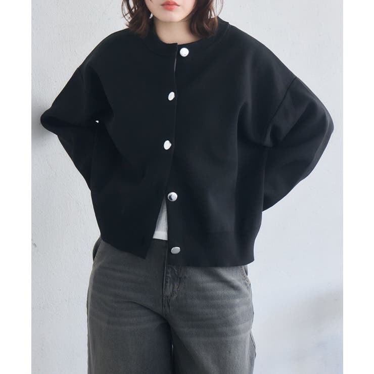 BLK1 | ポリNTカーディガン | RETRO GIRL