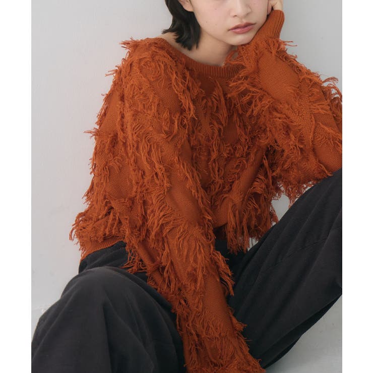 ORG0 | 【新色追加】柄編みフリンジNT | RETRO GIRL