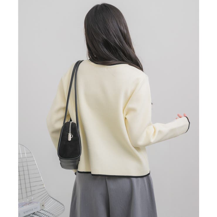 配色ポリニットカーデ | RETRO GIRL | 詳細画像10 