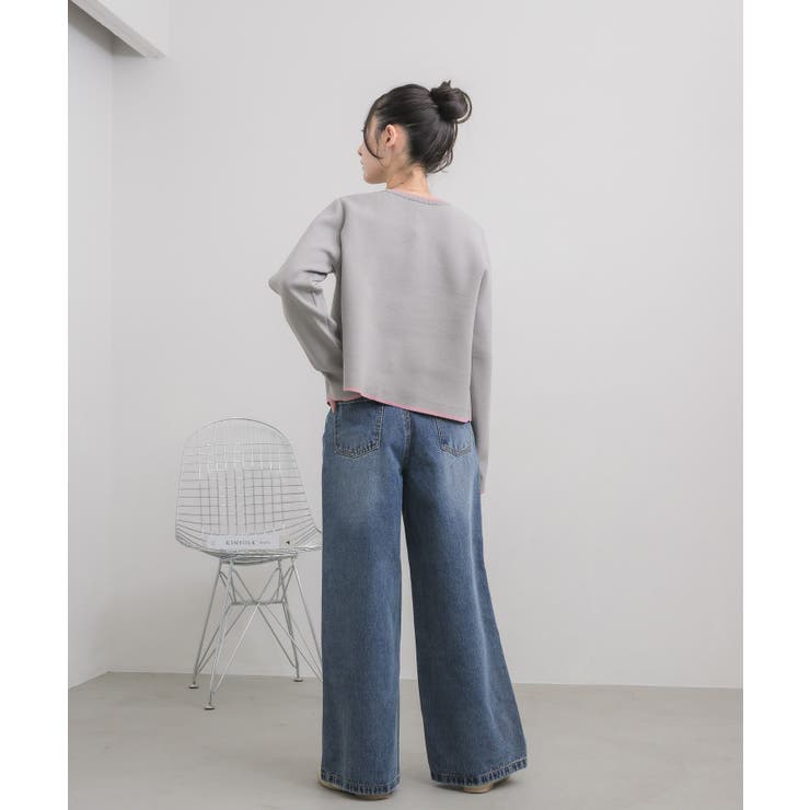 配色ポリニットカーデ | RETRO GIRL | 詳細画像13 