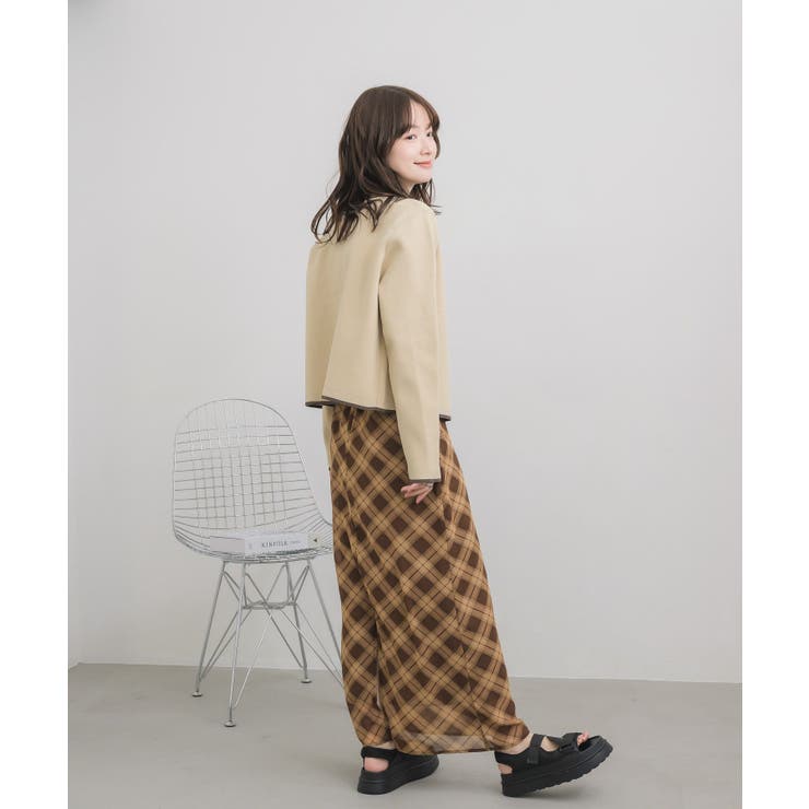 配色ポリニットカーデ | RETRO GIRL | 詳細画像19 