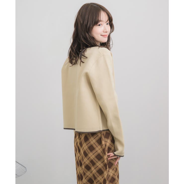 配色ポリニットカーデ | RETRO GIRL | 詳細画像23 