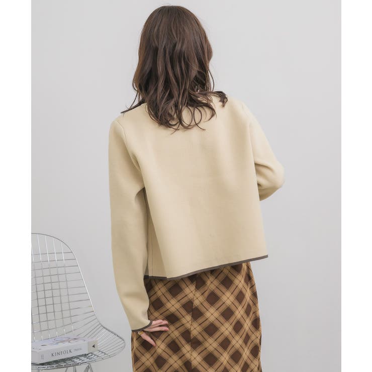 配色ポリニットカーデ | RETRO GIRL | 詳細画像24 