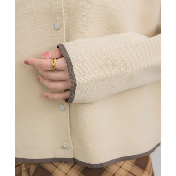 配色ポリニットカーデ | RETRO GIRL | 詳細画像27 