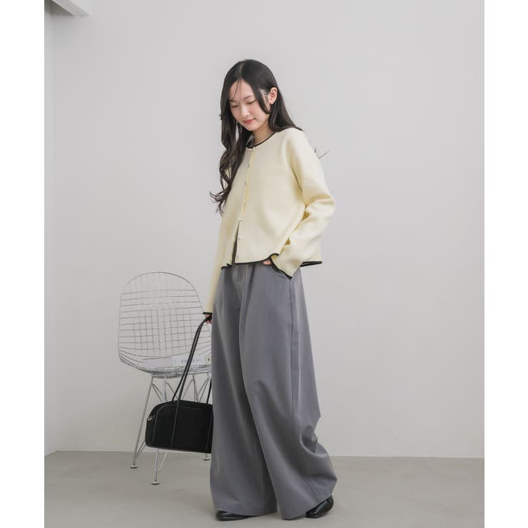 配色ポリニットカーデ | RETRO GIRL | 詳細画像5 