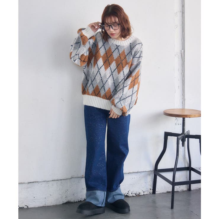 アーガイルニット | RETRO GIRL | 詳細画像4 