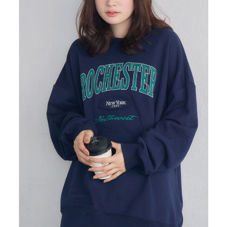 BLU0 | カレッジロゴトレーナー | RETRO GIRL