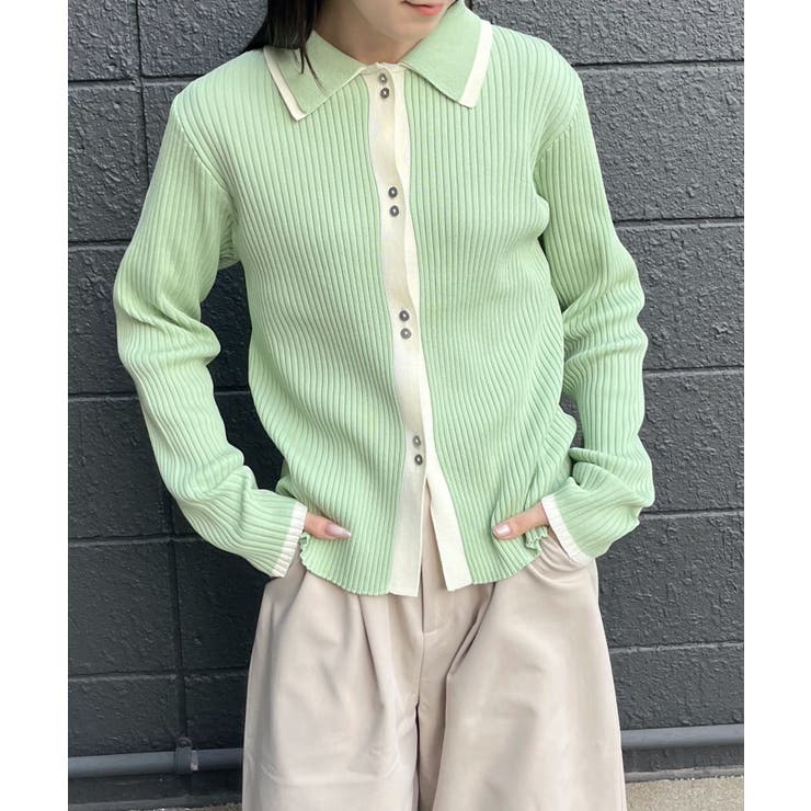 配色襟付NTカーディガン | RETRO GIRL | 詳細画像20 