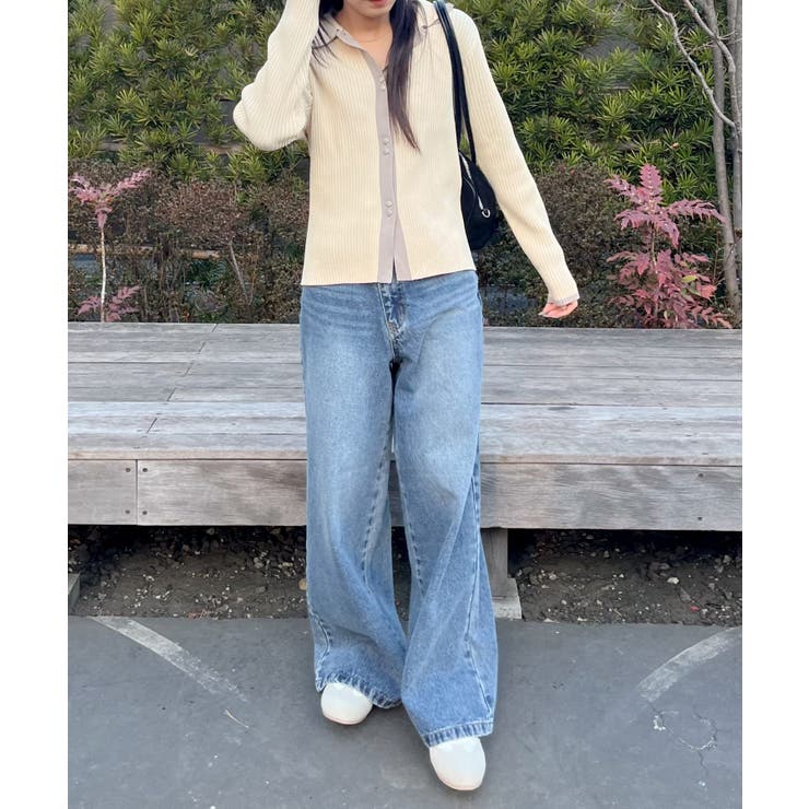 配色襟付NTカーディガン | RETRO GIRL | 詳細画像3 