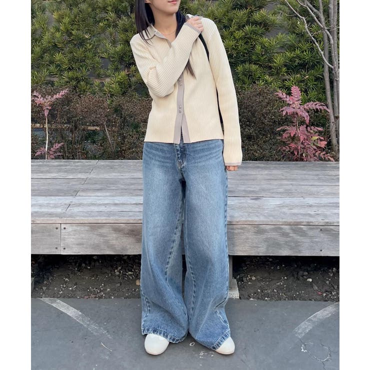 配色襟付NTカーディガン | RETRO GIRL | 詳細画像4 