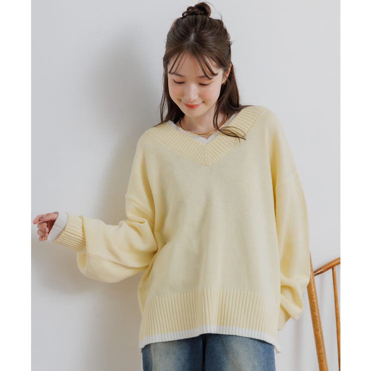 レイヤード風ニットPO | RETRO GIRL | 詳細画像7 