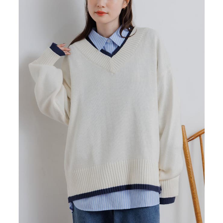 WHT2 | レイヤード風ニットPO | RETRO GIRL