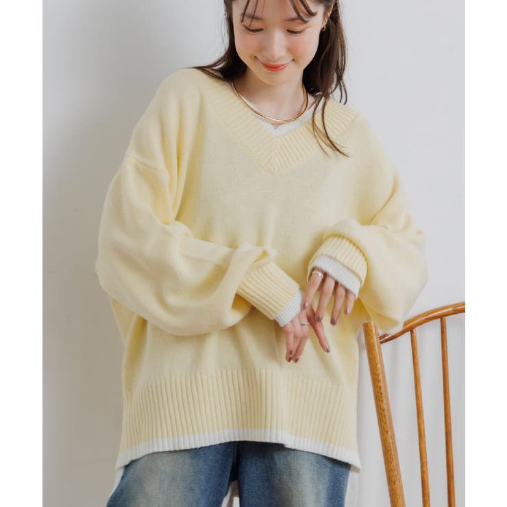 YEL0 | レイヤード風ニットPO | RETRO GIRL