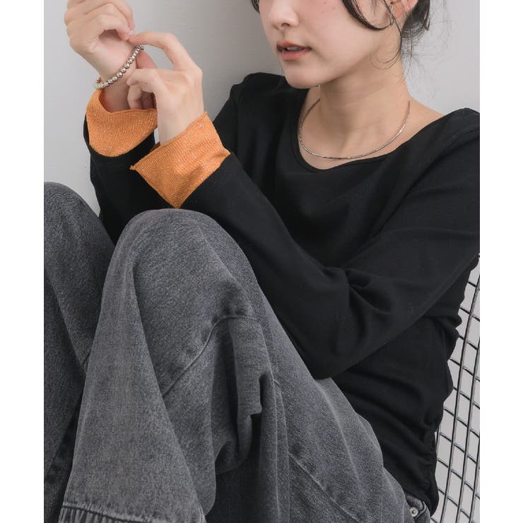 BLK1 | ラメ袖ドッキングCT | RETRO GIRL