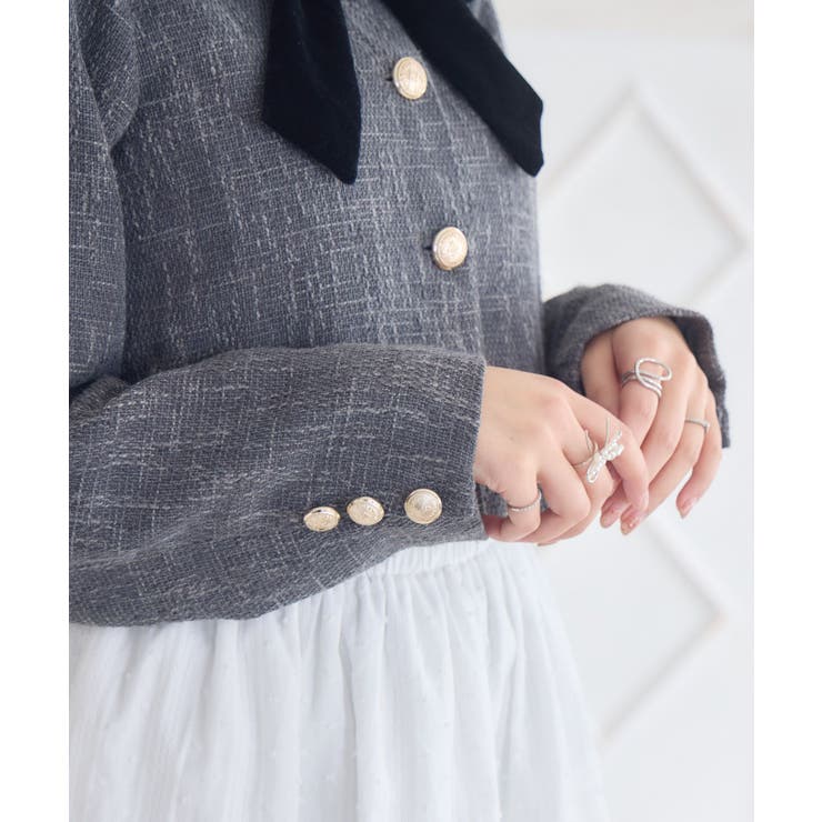 【セットアップ対応】BIGリボンツイードJK | RETRO GIRL | 詳細画像20 