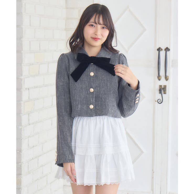 【セットアップ対応】BIGリボンツイードJK | RETRO GIRL | 詳細画像6 