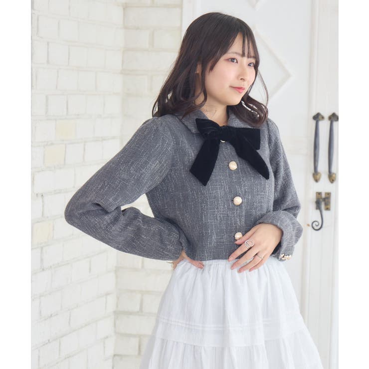 【セットアップ対応】BIGリボンツイードJK | RETRO GIRL | 詳細画像8 