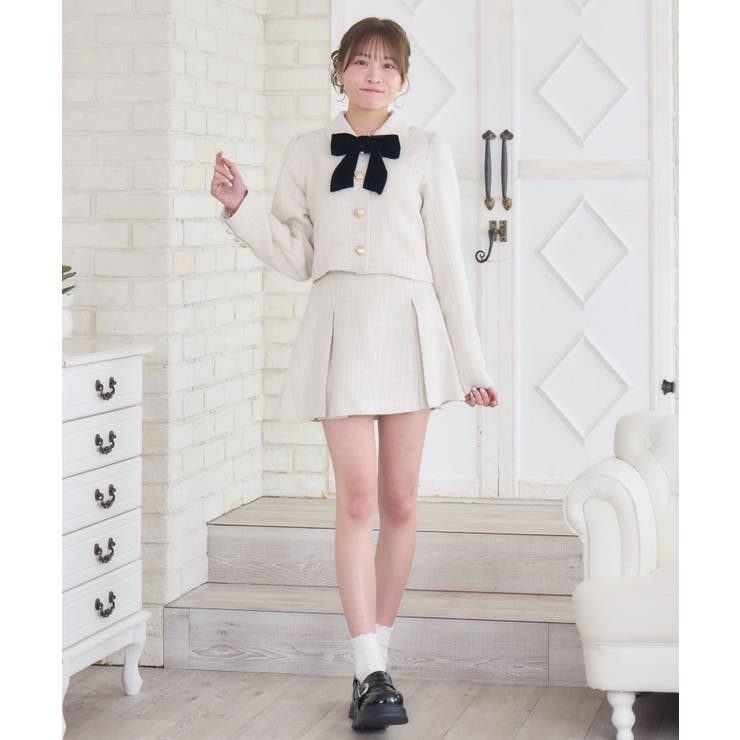 【セットアップ対応】BIGリボンツイードJK | RETRO GIRL | 詳細画像9 