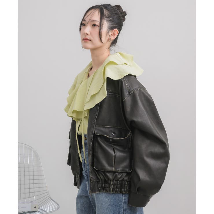 ヴィンテージライクFレザーJK | RETRO GIRL | 詳細画像10 