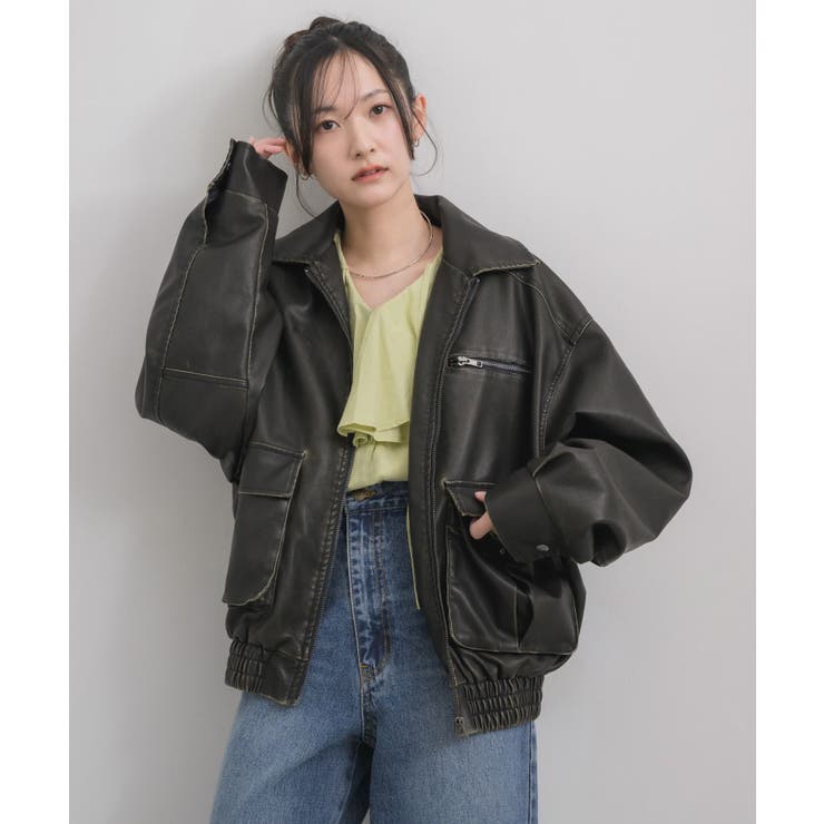 ヴィンテージライクFレザーJK | RETRO GIRL | 詳細画像2 