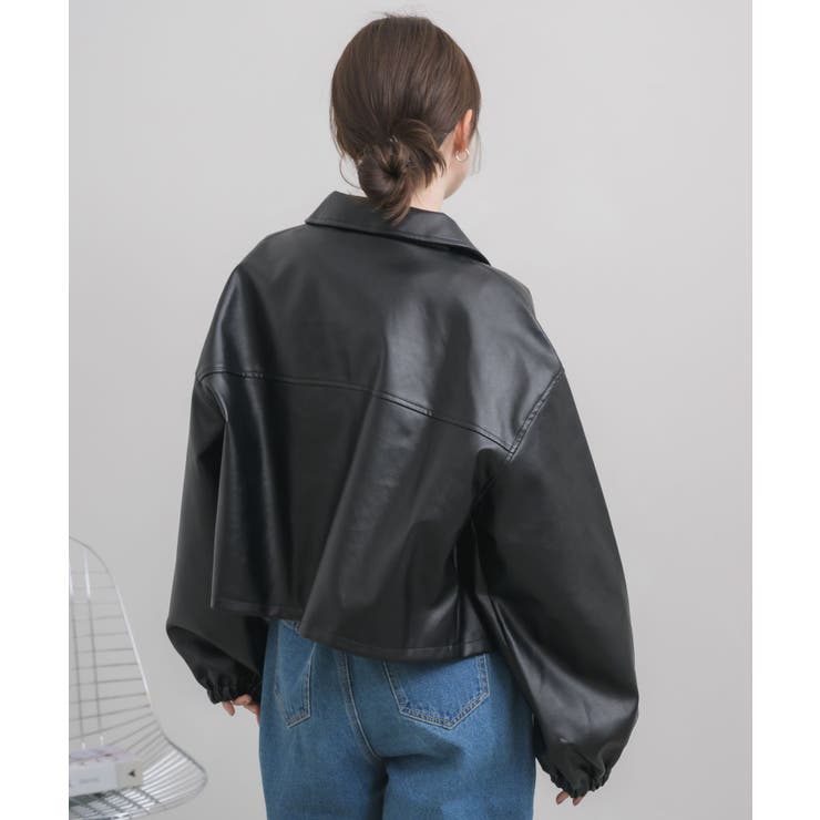 Fレザーショートブルゾン | RETRO GIRL | 詳細画像10 