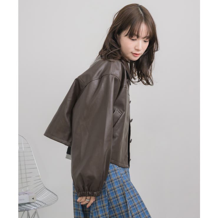 Fレザーショートブルゾン | RETRO GIRL | 詳細画像18 