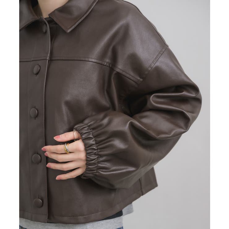 Fレザーショートブルゾン | RETRO GIRL | 詳細画像24 