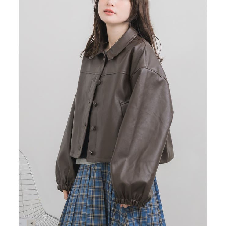 BRN0 | Fレザーショートブルゾン | RETRO GIRL