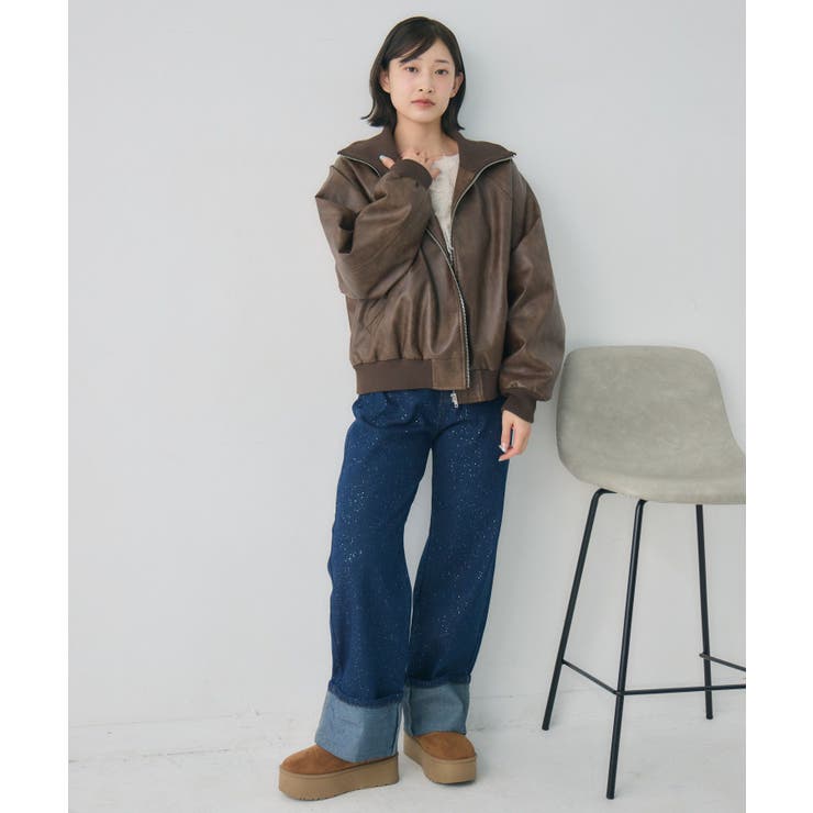 リブカラーレザーBZ | RETRO GIRL | 詳細画像3 