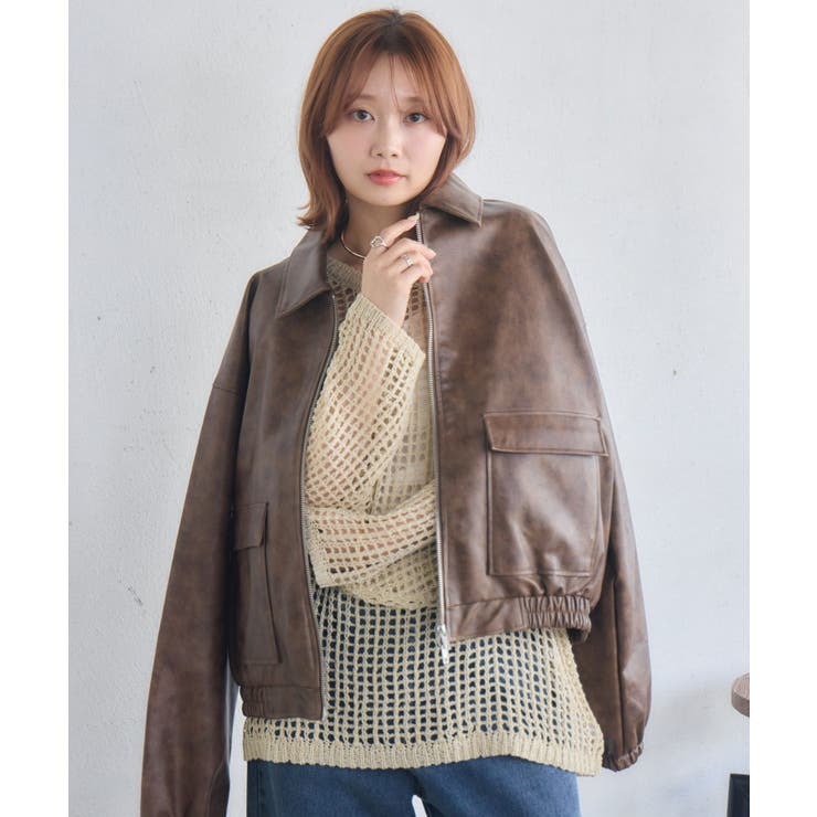 WZIPレザーブルゾン | RETRO GIRL | 詳細画像13 