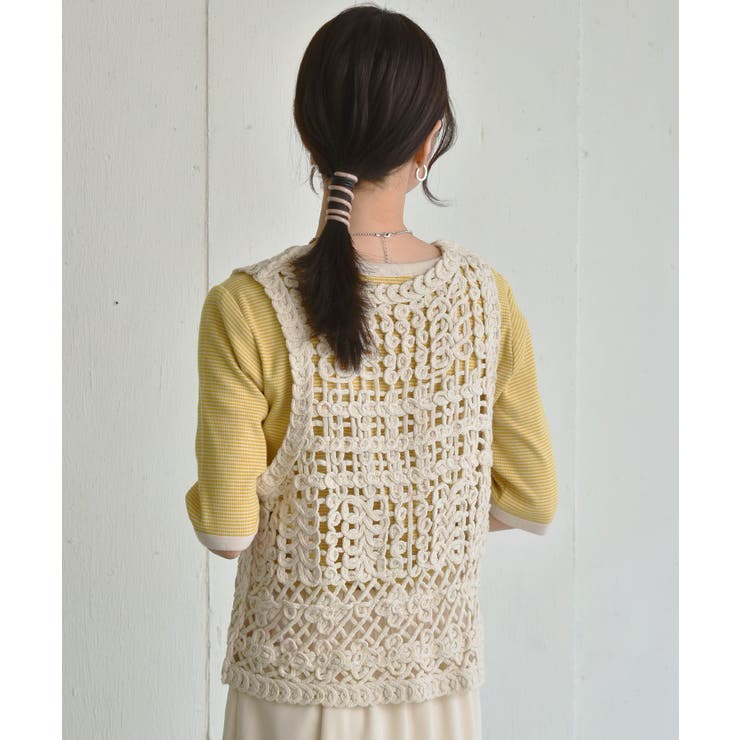vintage クロシェベスト　ゴールド クロシェベスト[品番：RTGW0005543]｜RETRO GIRL（レトロガール