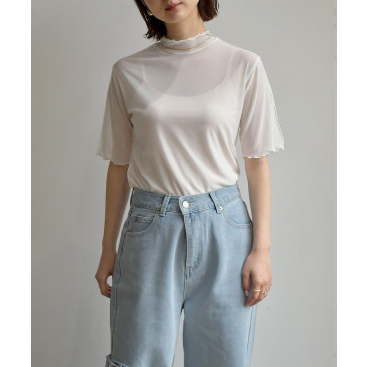 WHT2 | シアーHN5分袖Tee | RETRO GIRL