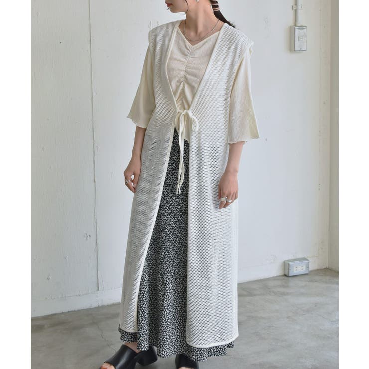 2WAYメッシュロングベスト[品番：RTGW0005472]｜RETRO GIRL