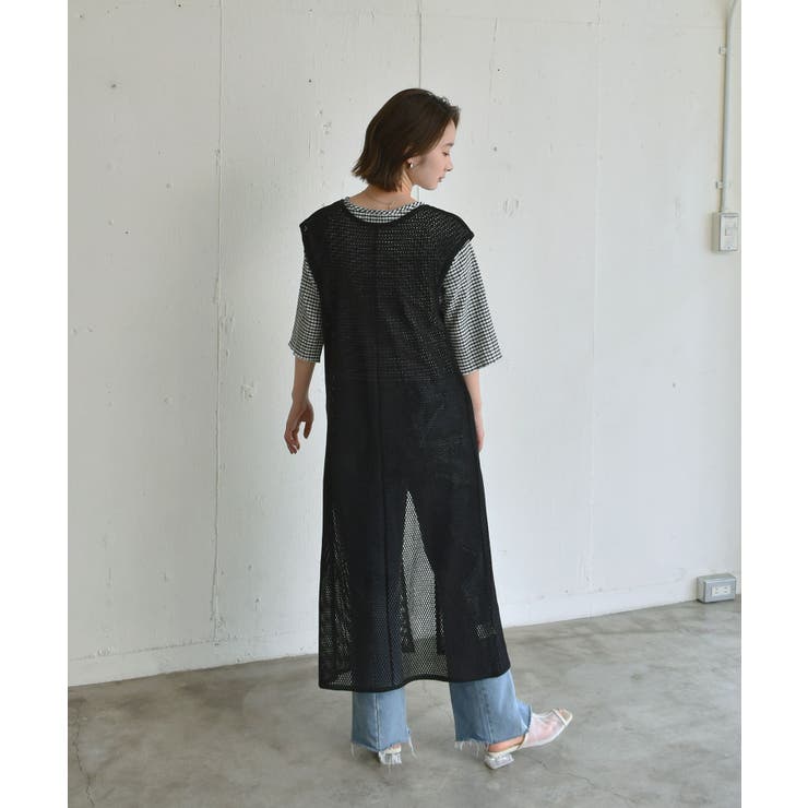 2WAYメッシュロングベスト[品番：RTGW0005472]｜RETRO GIRL