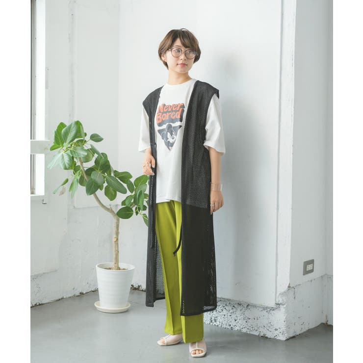 2WAYメッシュロングベスト[品番：RTGW0005472]｜RETRO GIRL