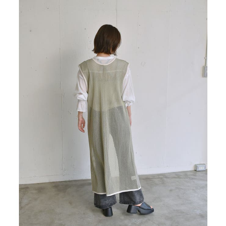 2WAYメッシュロングベスト[品番：RTGW0005472]｜RETRO GIRL