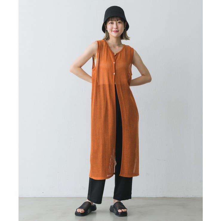 2WAYメッシュロングベスト[品番：RTGW0005628]｜RETRO GIRL