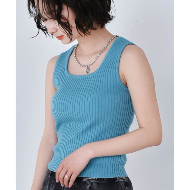 BLU0 | アソートリブニットタンク | RETRO GIRL
