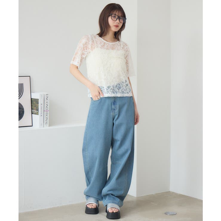 刺繍レース半袖CT | RETRO GIRL | 詳細画像10 