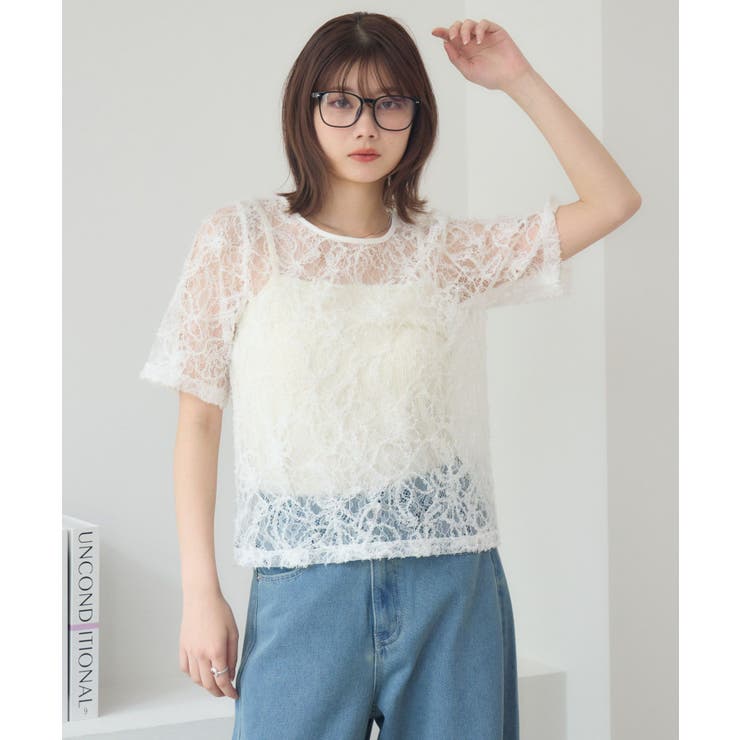 刺繍レース半袖CT | RETRO GIRL | 詳細画像14 