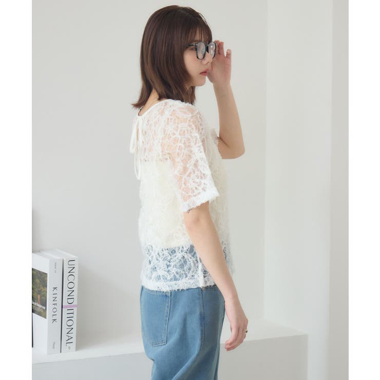 刺繍レース半袖CT | RETRO GIRL | 詳細画像15 
