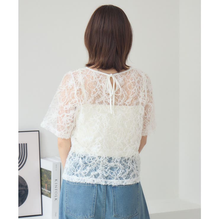 刺繍レース半袖CT | RETRO GIRL | 詳細画像17 