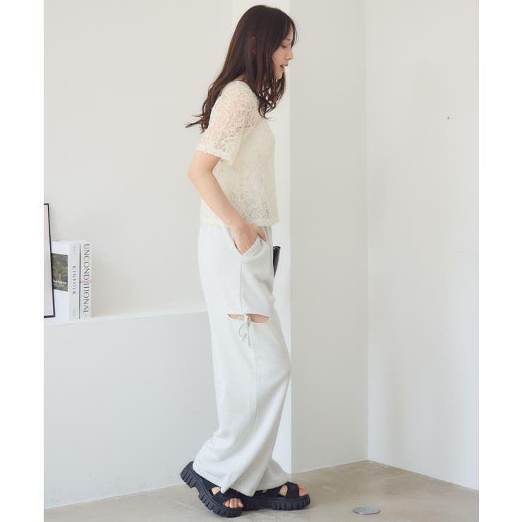 刺繍レース半袖CT | RETRO GIRL | 詳細画像3 
