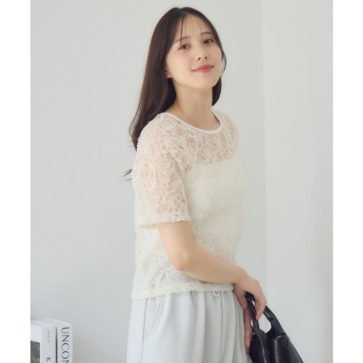 刺繍レース半袖CT | RETRO GIRL | 詳細画像7 