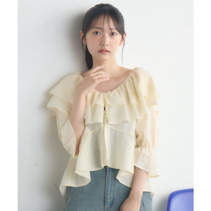 WHT4 | コットンレース襟フリルBL | RETRO GIRL