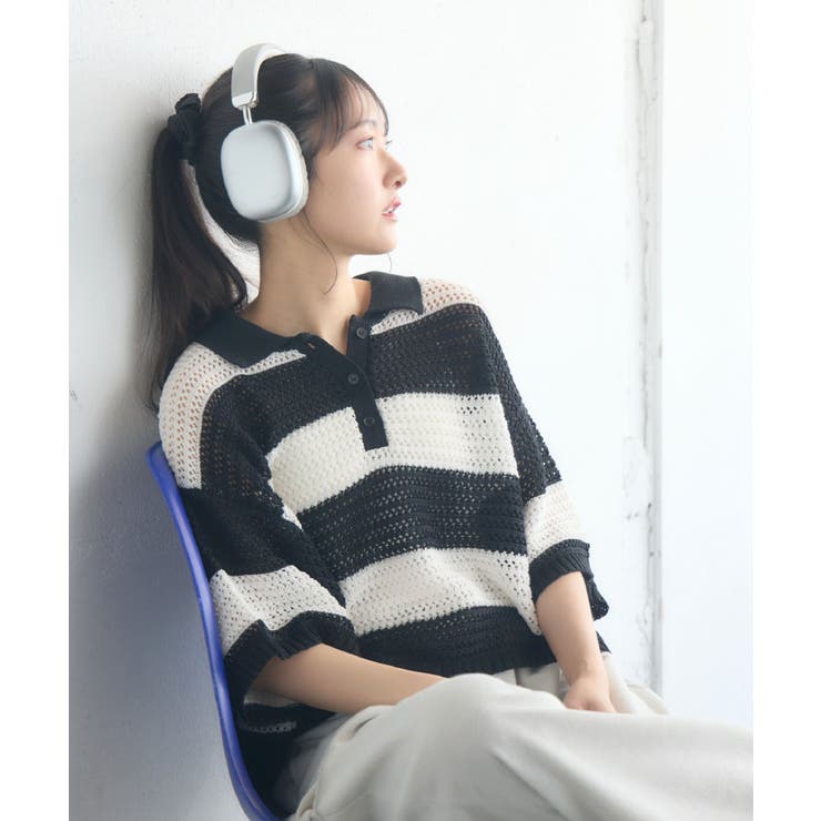 B/BLK | メッシュラガー5分袖NTPO | RETRO GIRL