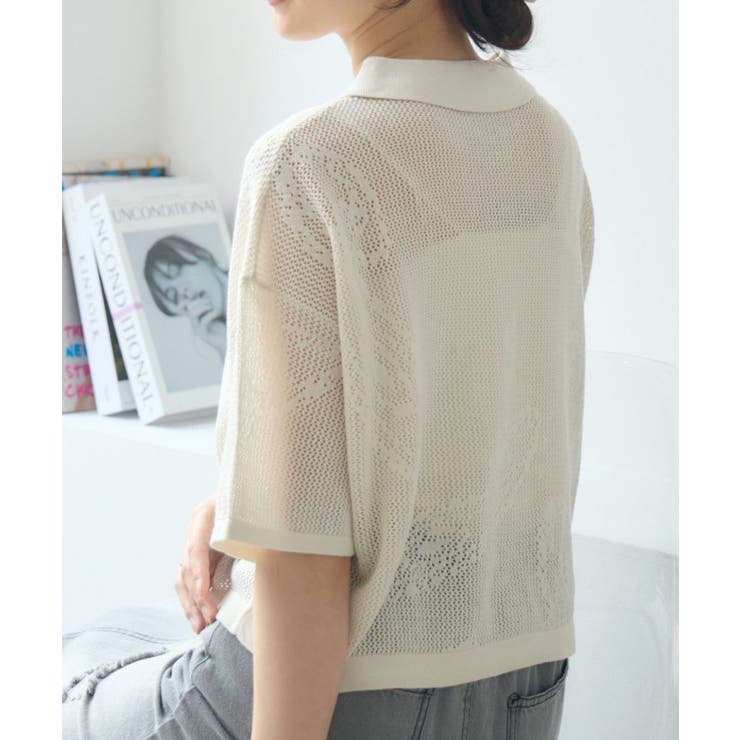 ペイズリー柄メッシュカーデ | RETRO GIRL | 詳細画像1 