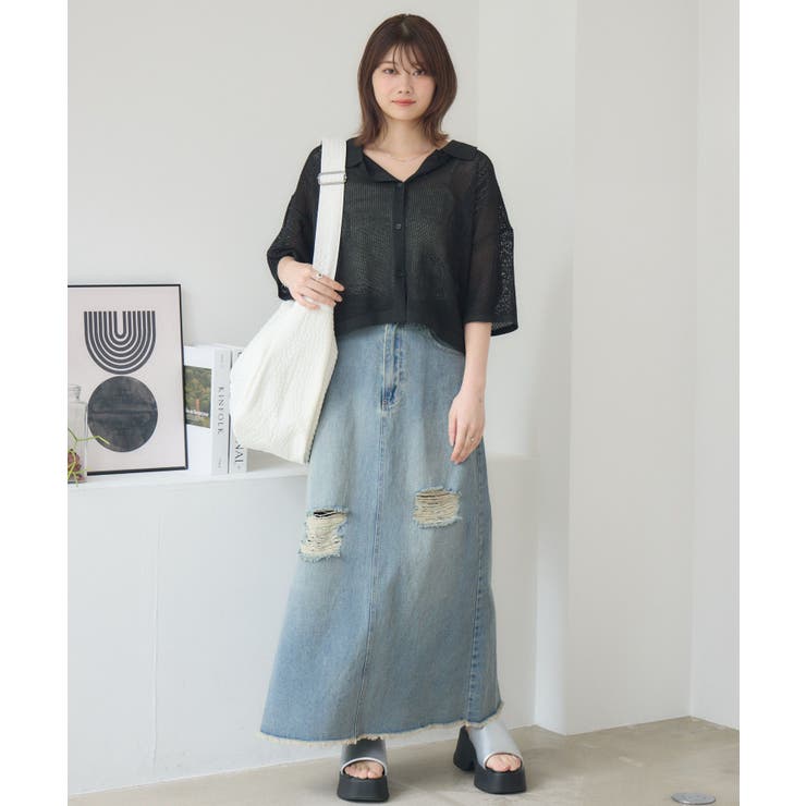 ペイズリー柄メッシュカーデ | RETRO GIRL | 詳細画像11 