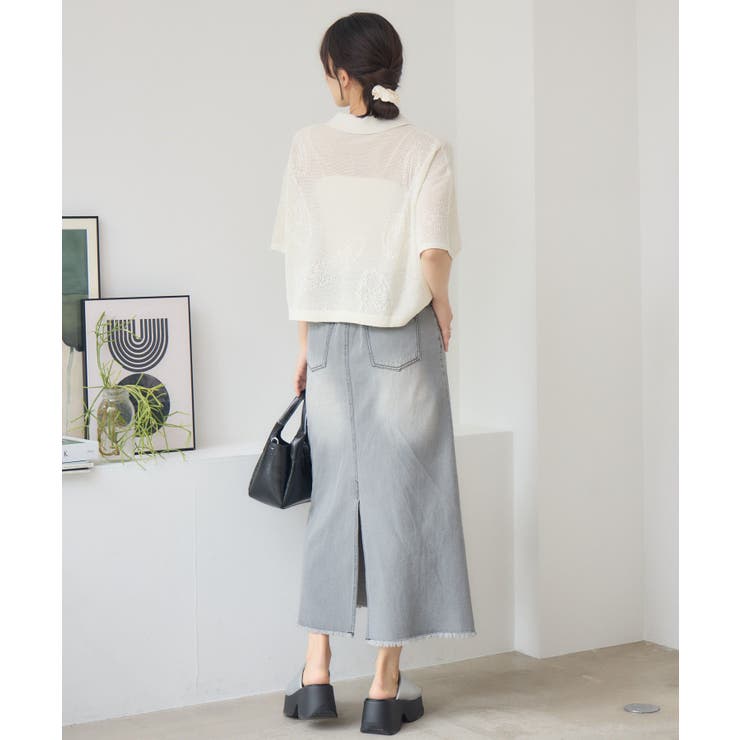 ペイズリー柄メッシュカーデ | RETRO GIRL | 詳細画像6 