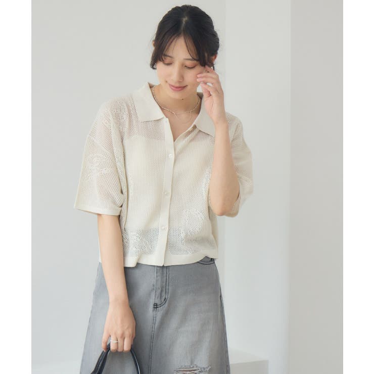 ペイズリー柄メッシュカーデ | RETRO GIRL | 詳細画像7 